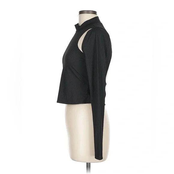H:ours x REVOLVE Black Cut Out One Shoulder Long Sleeve Top Medium NWT - Picture 4 of 5